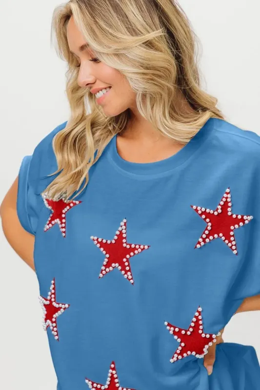 BiBi Fourth Of July Terry T-Shirt sold by Charming Charlie