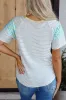 Stripe Floral Insert Sleeves Contrast Round Neck Tee sold by Charming Charlie