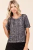 Mittoshop Sequin Short Sleeve Round Neck Cropped Blouse sold by Charming Charlie