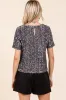 Mittoshop Sequin Short Sleeve Round Neck Cropped Blouse sold by Charming Charlie