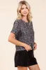 Mittoshop Sequin Short Sleeve Round Neck Cropped Blouse sold by Charming Charlie