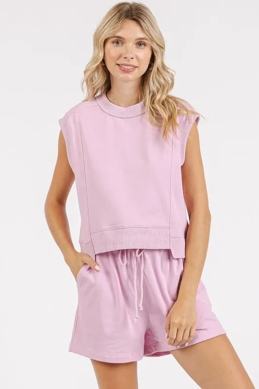 Mittoshop French Terry Crew Neck Top and Shorts Set sold by Charming Charlie
