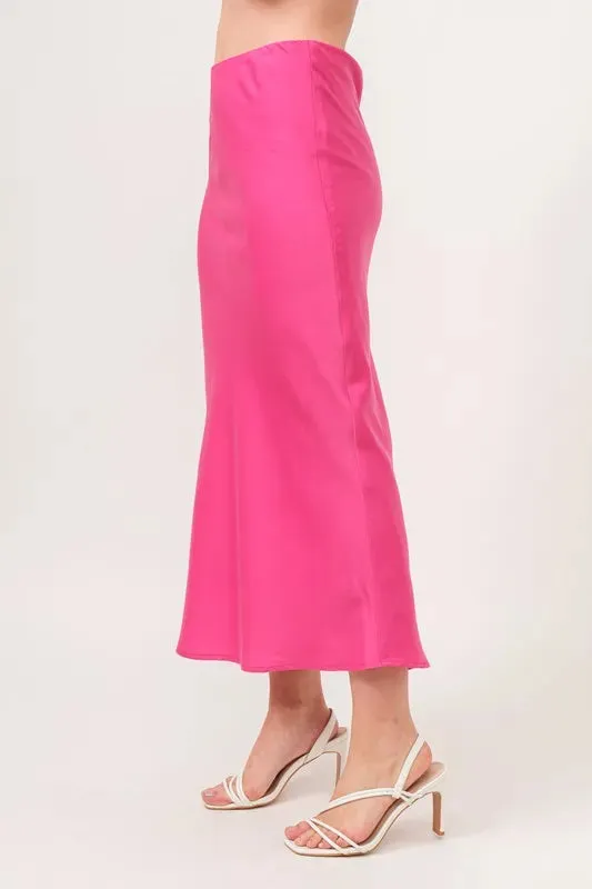 And The Why Solid Satin Midi Skirt sold by Charming Charlie product image thumbnail 3