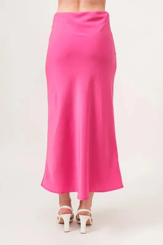 And The Why Solid Satin Midi Skirt sold by Charming Charlie product image thumbnail 2