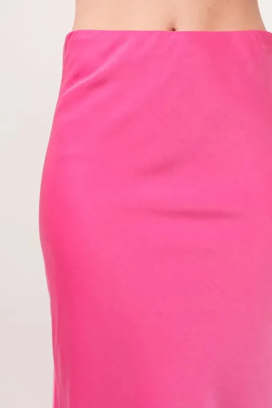 And The Why Solid Satin Midi Skirt sold by Charming Charlie product image thumbnail 4