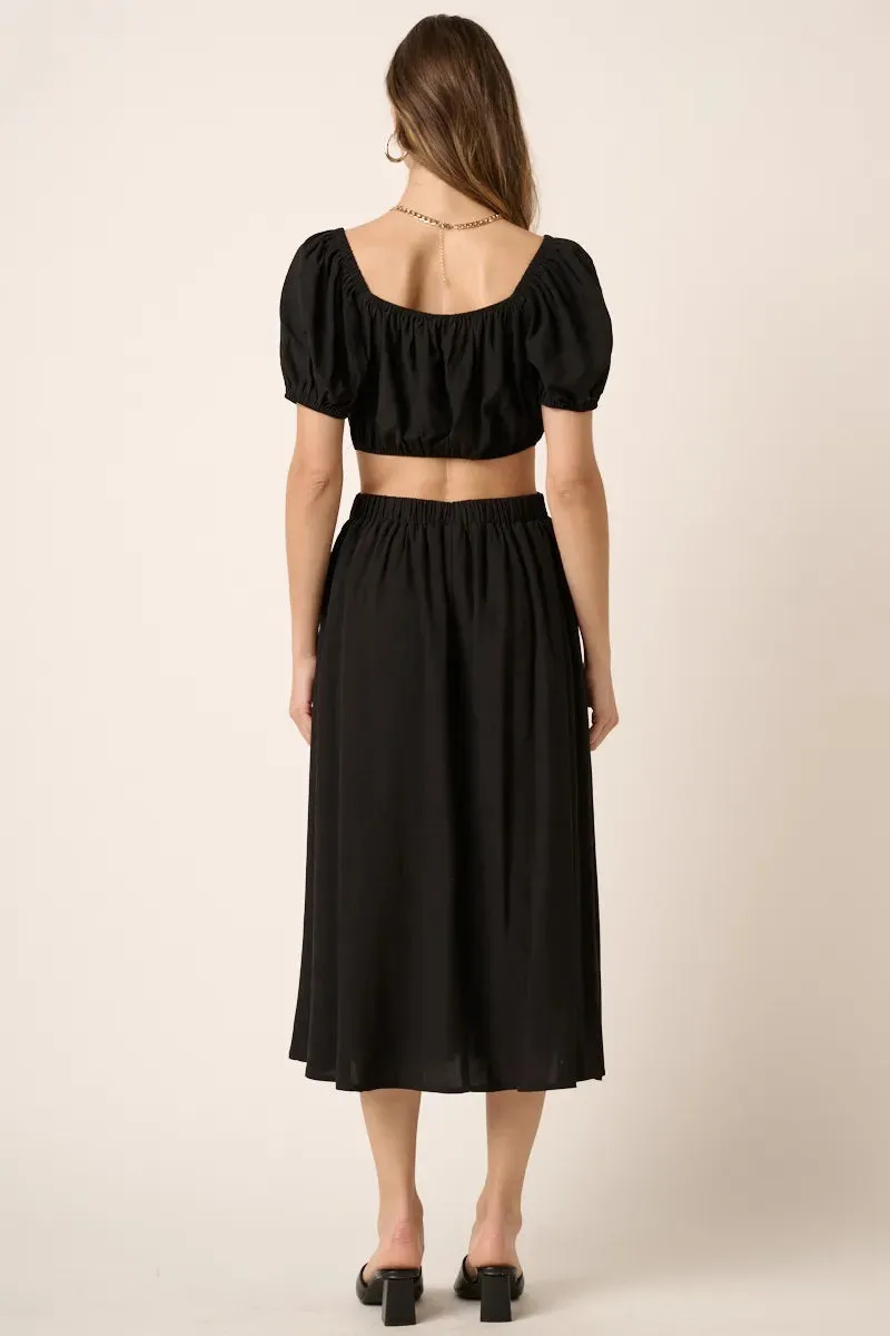 Mittoshop Cropped Puff Sleeve Blouse and Midi Skirt Set sold by Charming Charlie product image thumbnail 2