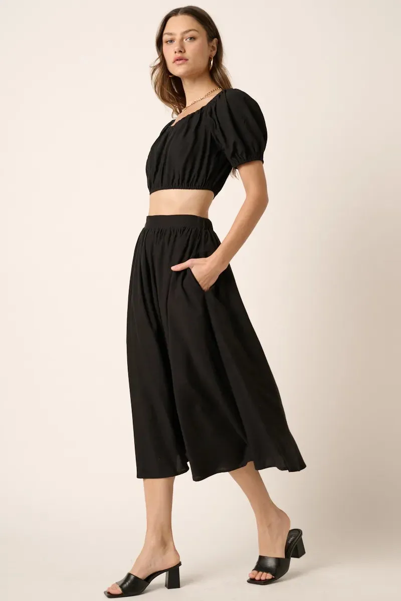 Mittoshop Cropped Puff Sleeve Blouse and Midi Skirt Set sold by Charming Charlie product image thumbnail 3