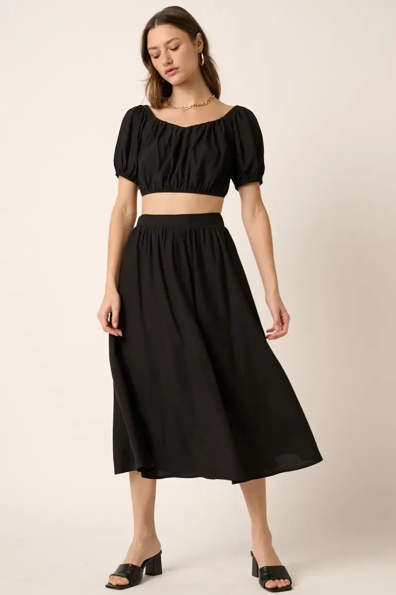 Mittoshop Cropped Puff Sleeve Blouse and Midi Skirt Set sold by Charming Charlie