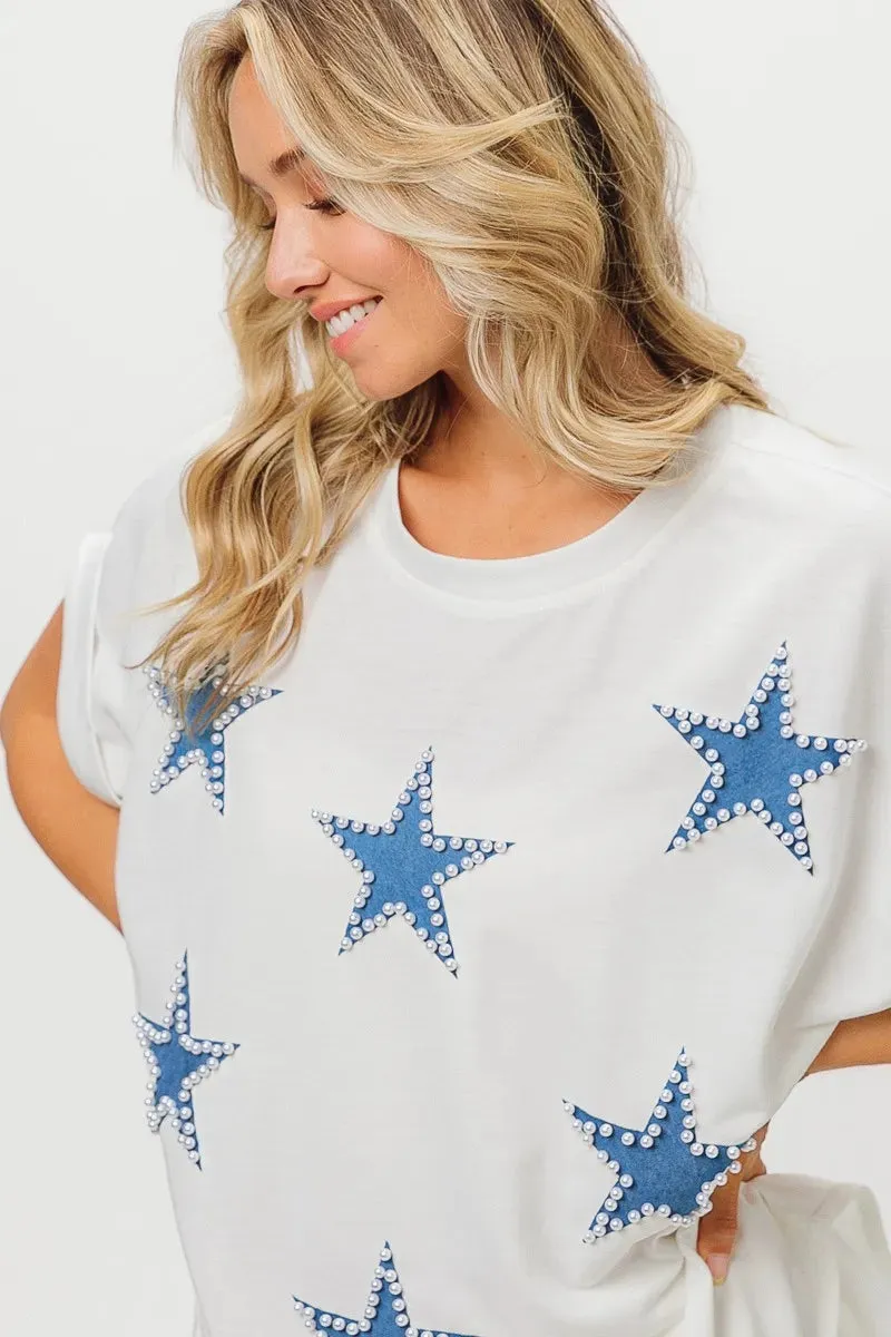 BiBi Fourth Of July Terry T-Shirt sold by Charming Charlie product image thumbnail 4
