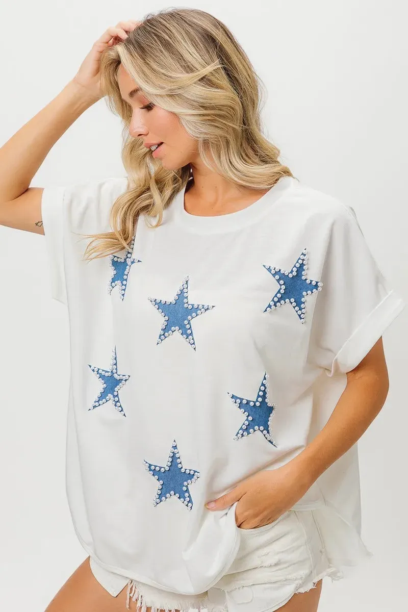 BiBi Fourth Of July Terry T-Shirt sold by Charming Charlie product image thumbnail 5