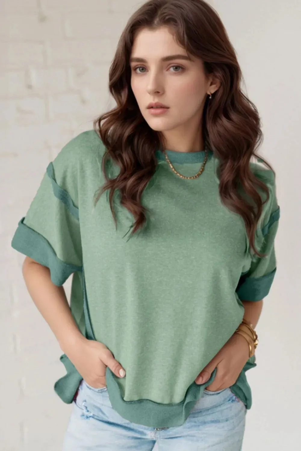 Round Neck Half Sleeve T-Shirt sold by Charming Charlie
