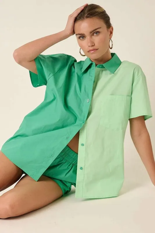 Mittoshop Color Block Short Sleeve Shirt and Shorts Set sold by Charming Charlie
