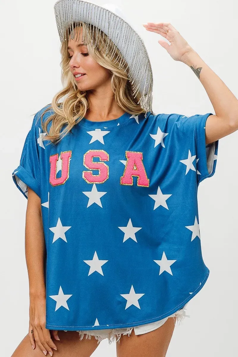 BiBi Fourth Of July Star Knit T-Shirt sold by Charming Charlie