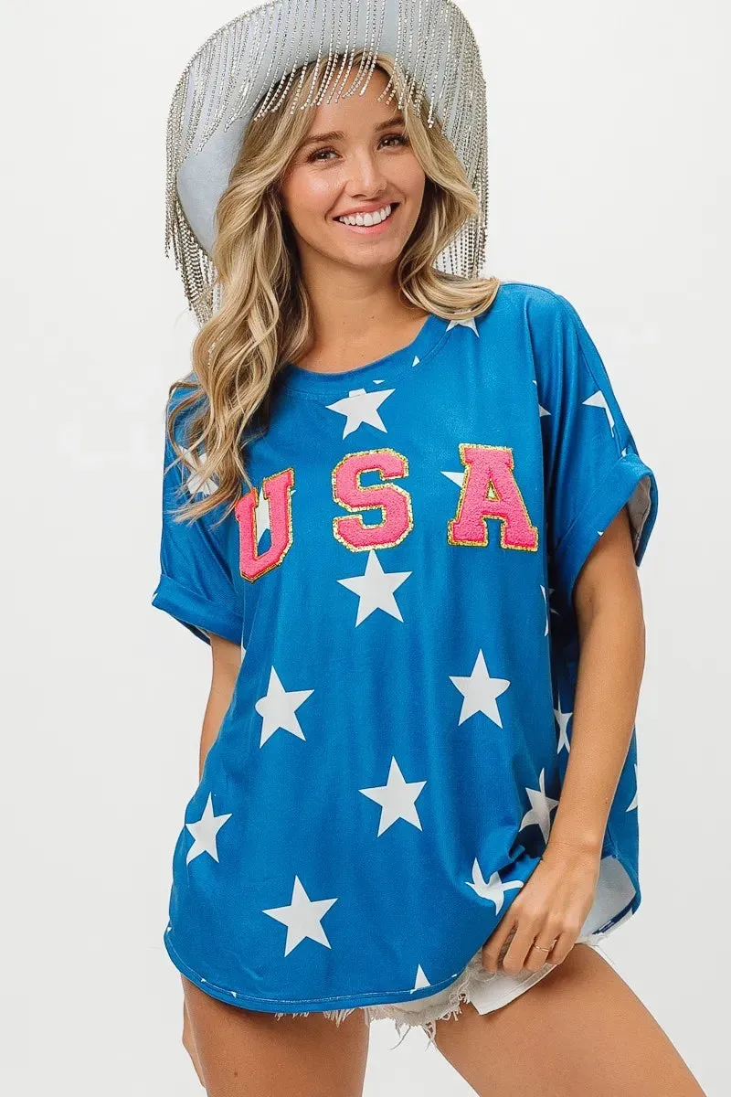 BiBi Fourth Of July Star Knit T-Shirt sold by Charming Charlie product image thumbnail 2