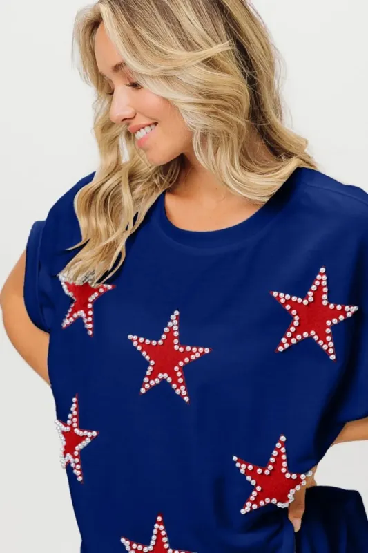 BiBi Fourth Of July Terry T-Shirt sold by Charming Charlie