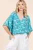 Mittoshop Zebra Print V-Neck Button Down Dolman Sleeve Top sold by Charming Charlie