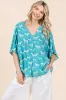 Mittoshop Zebra Print V-Neck Button Down Dolman Sleeve Top sold by Charming Charlie