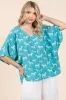 Mittoshop Zebra Print V-Neck Button Down Dolman Sleeve Top sold by Charming Charlie