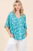 Mittoshop Zebra Print V-Neck Button Down Dolman Sleeve Top sold by Charming Charlie
