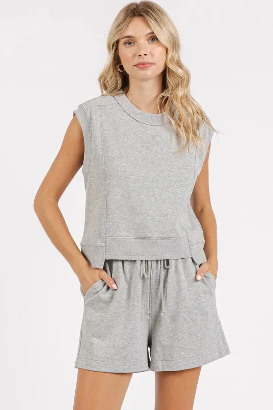 Mittoshop French Terry Crew Neck Top and Shorts Set sold by Charming Charlie