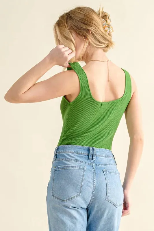 And The Why Ribbed Square Neck Bodysuit sold by Charming Charlie product image thumbnail 3