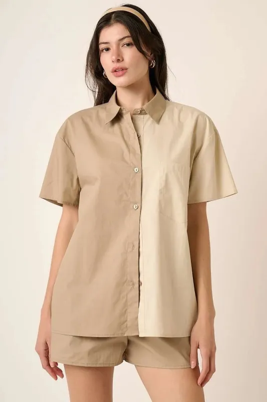 Mittoshop Color Block Short Sleeve Shirt and Shorts Set sold by Charming Charlie