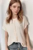 Solid Color Textured Seamed Short Sleeve Top sold by Charming Charlie