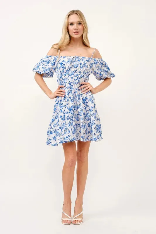 And The Why Off Shoulder Bubble Sleeve Dress sold by Charming Charlie product image thumbnail 3