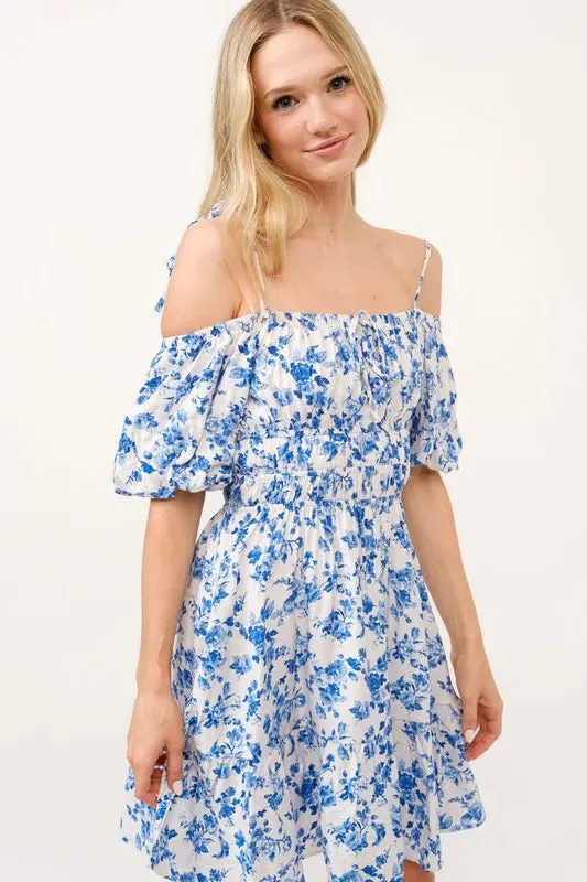 And The Why Off Shoulder Bubble Sleeve Dress sold by Charming Charlie