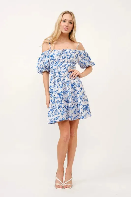 And The Why Off Shoulder Bubble Sleeve Dress sold by Charming Charlie product image thumbnail 4