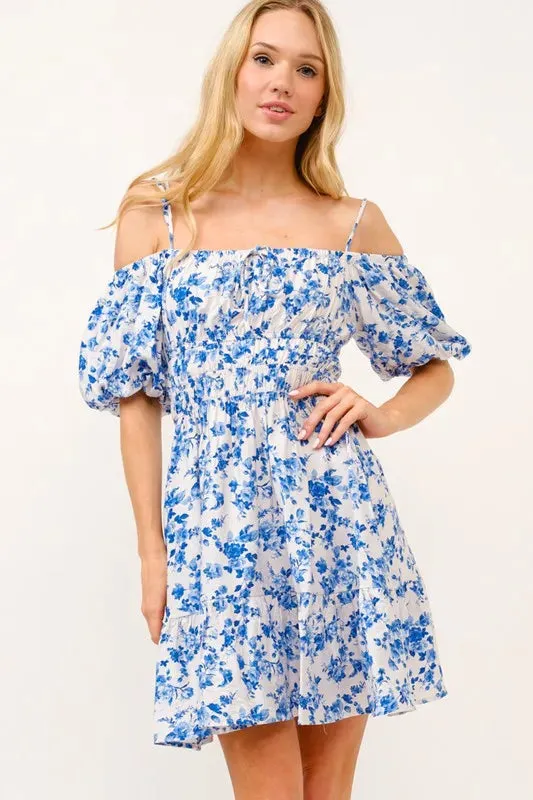 And The Why Off Shoulder Bubble Sleeve Dress sold by Charming Charlie product image thumbnail 2