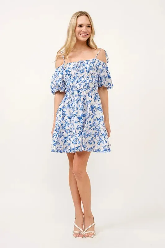 And The Why Off Shoulder Bubble Sleeve Dress sold by Charming Charlie product image thumbnail 5