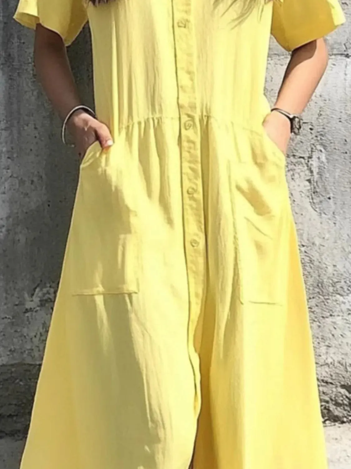 Button Front Short Sleeve Midi Dress sold by Charming Charlie product image thumbnail 2