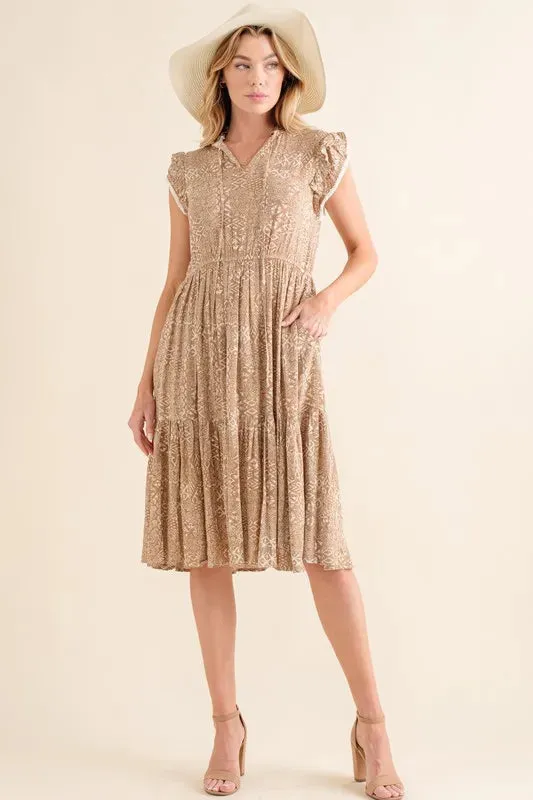 And The Why Boho Printed Tiered Maxi Dress sold by Charming Charlie product image thumbnail 5