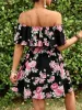 Floral Off-Shoulder Short Sleeve Mini Dress sold by Charming Charlie