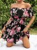 Floral Off-Shoulder Short Sleeve Mini Dress sold by Charming Charlie