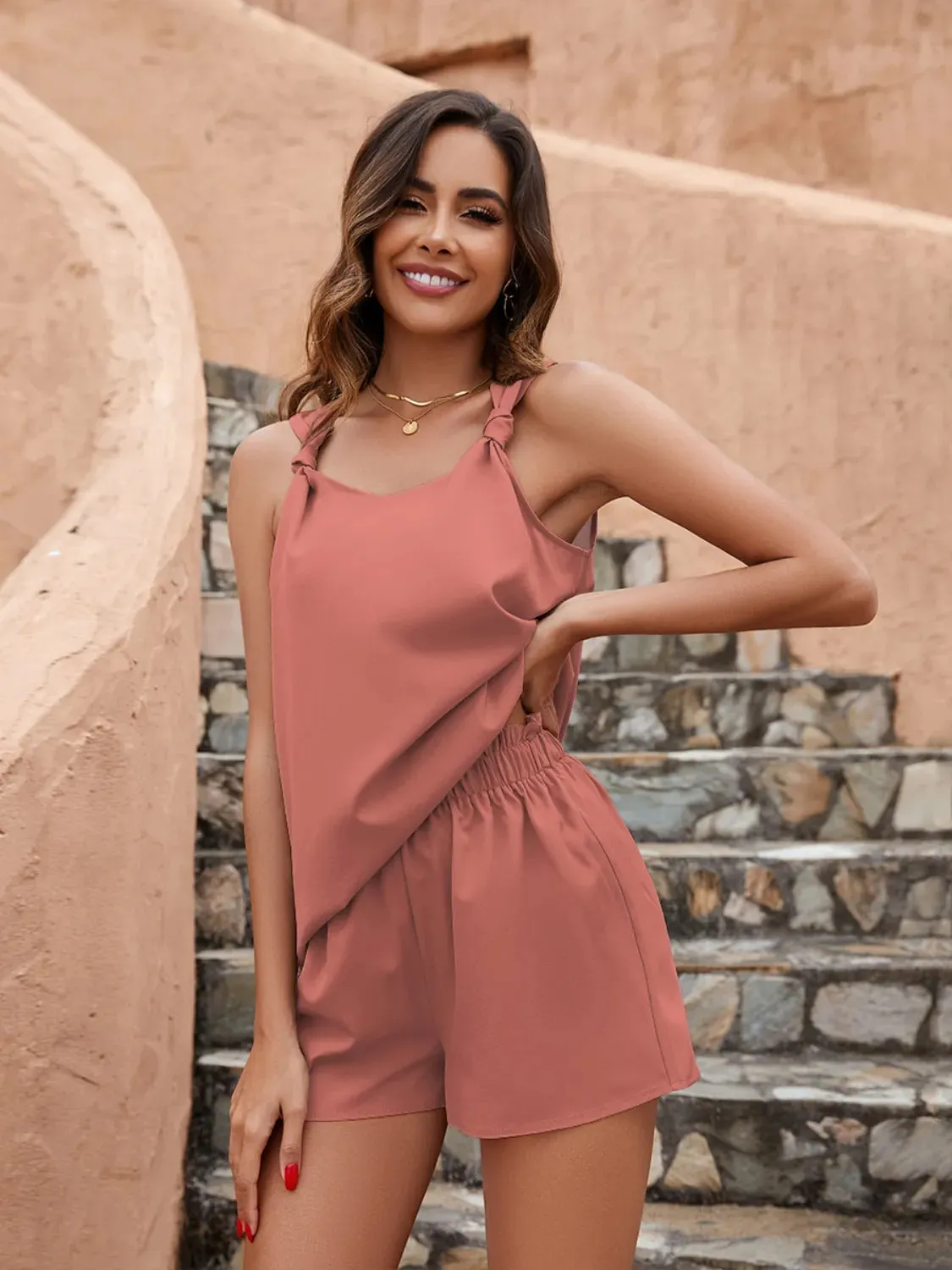 Knotted Strap Cami and Shorts Set sold by Charming Charlie