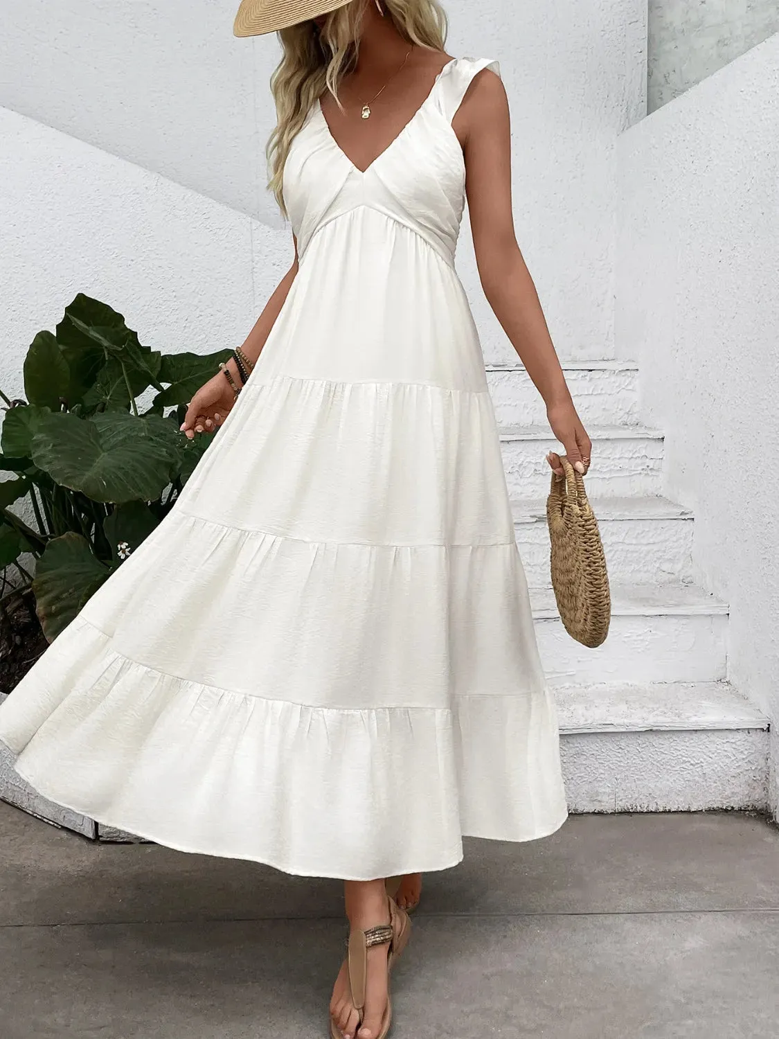 V-Neck Sleeveless Tiered Dress sold by Charming Charlie product image thumbnail 5