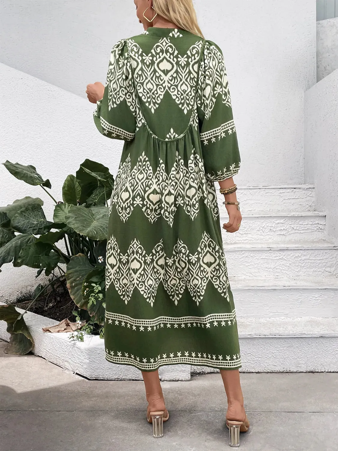 Printed Notched Midi Dress with Pockets sold by Charming Charlie product image thumbnail 5