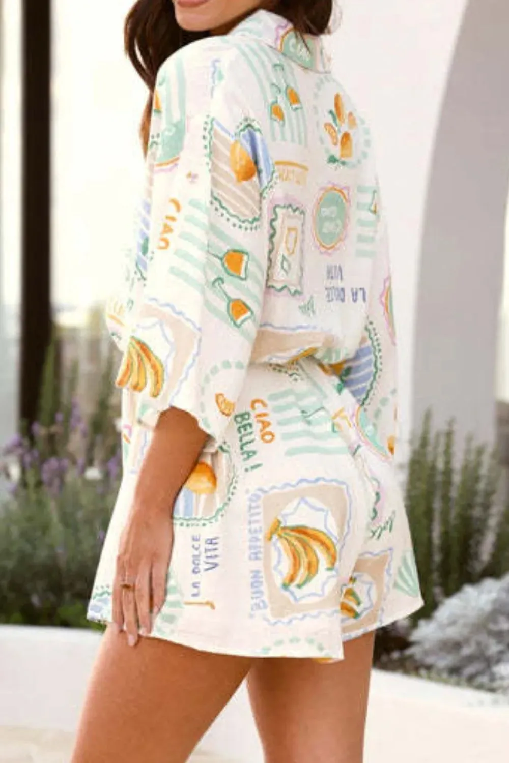 Printed 3/4 Sleeve Romper sold by Charming Charlie product image thumbnail 2