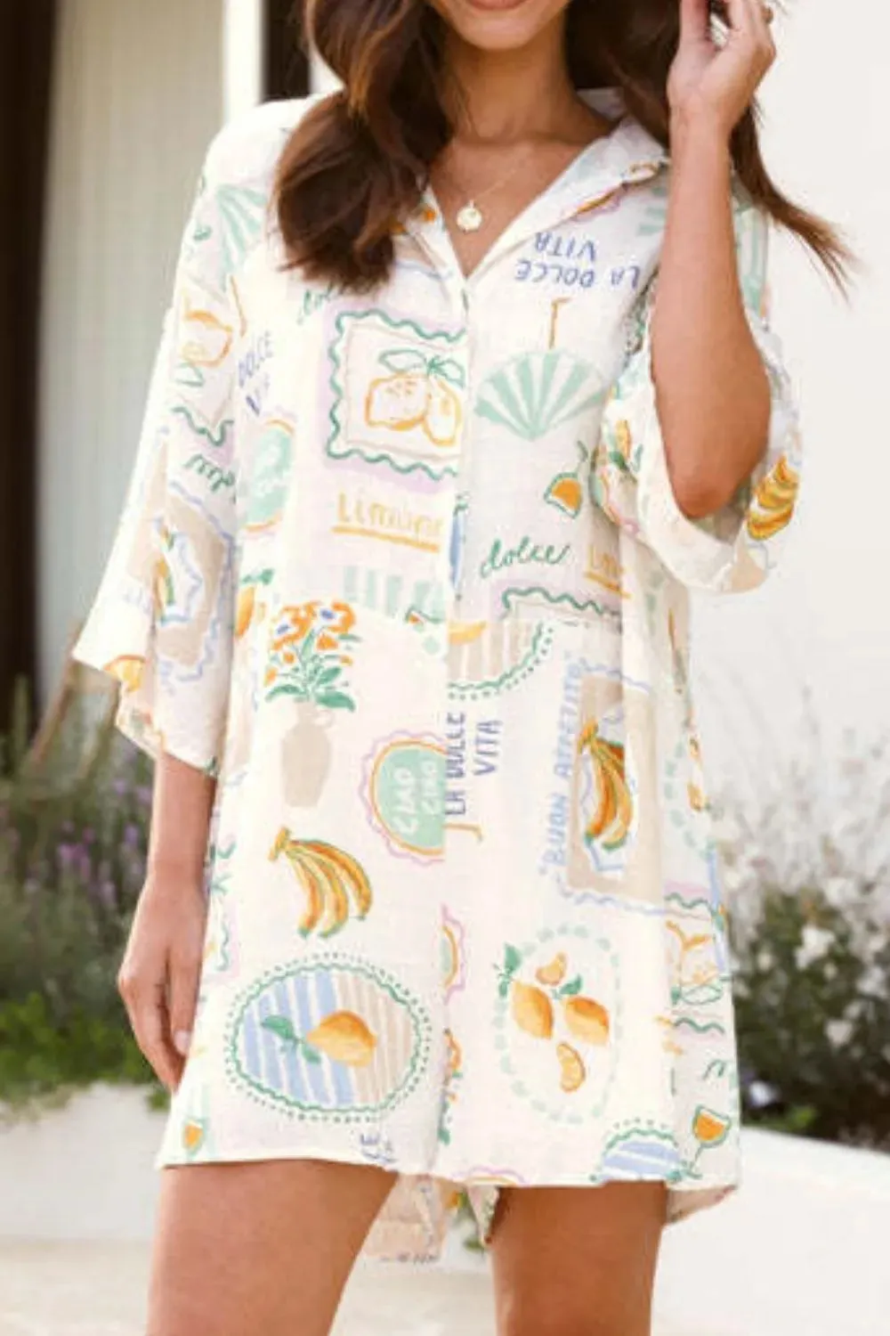 Printed 3/4 Sleeve Romper sold by Charming Charlie product image thumbnail 5