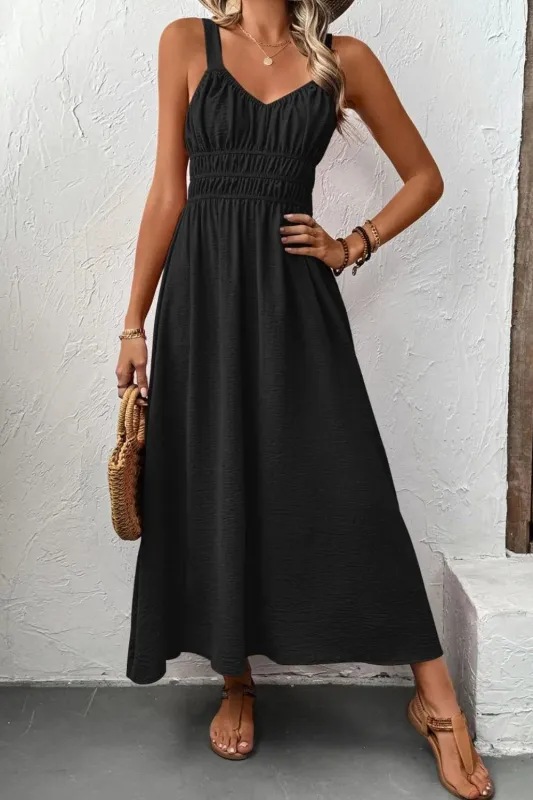 Ruched Wide Strap Cami Dress sold by Charming Charlie