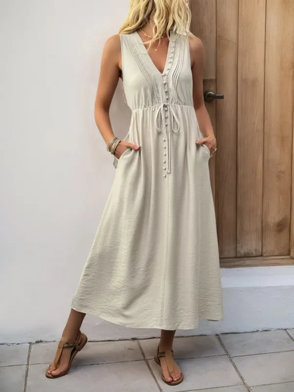 V-Neck Sleeveless Midi Dress sold by Charming Charlie