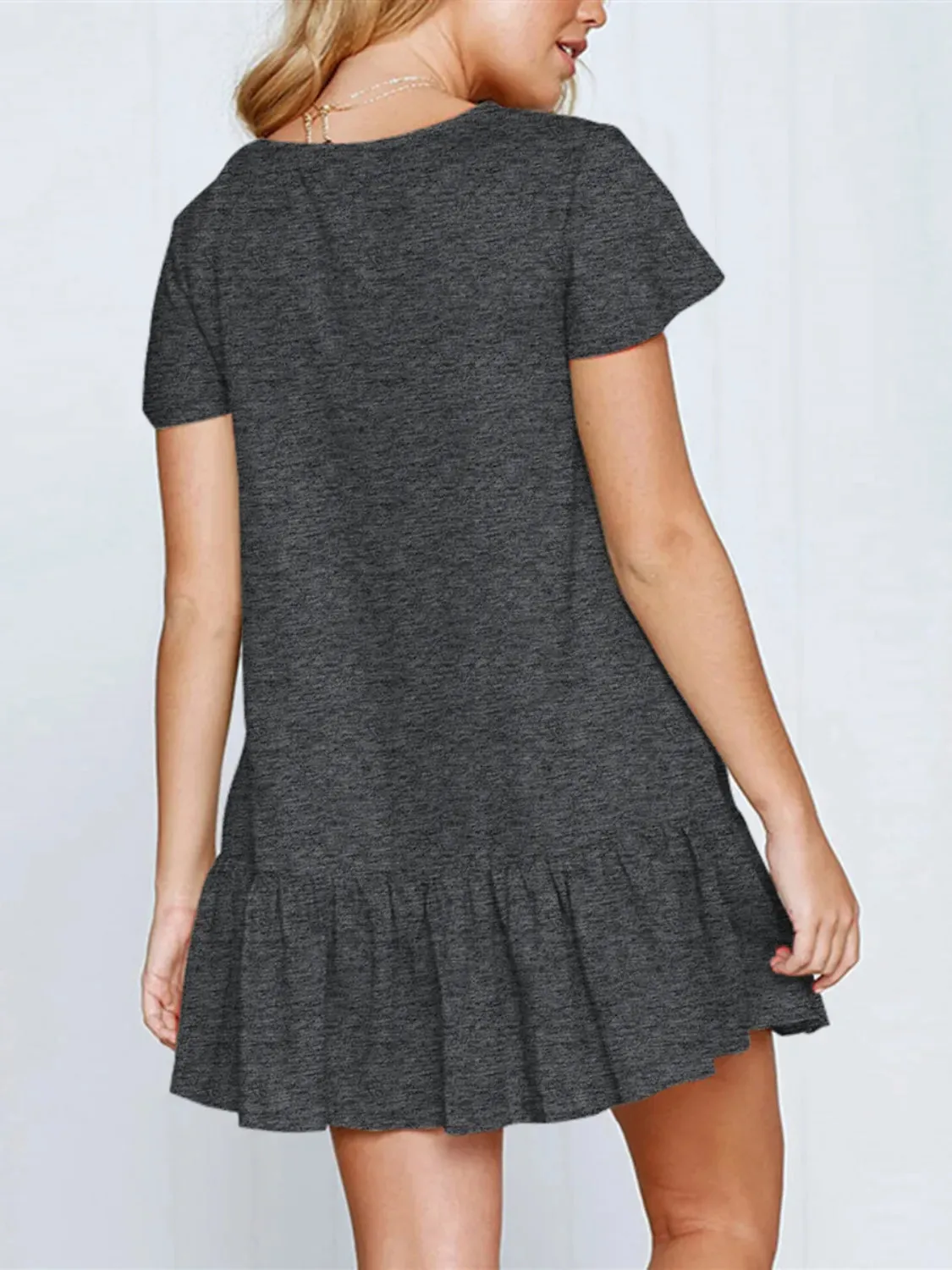 Ruffled V-Neck Mini Dress sold by Charming Charlie product image thumbnail 5