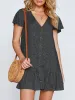 Ruffled V-Neck Mini Dress sold by Charming Charlie