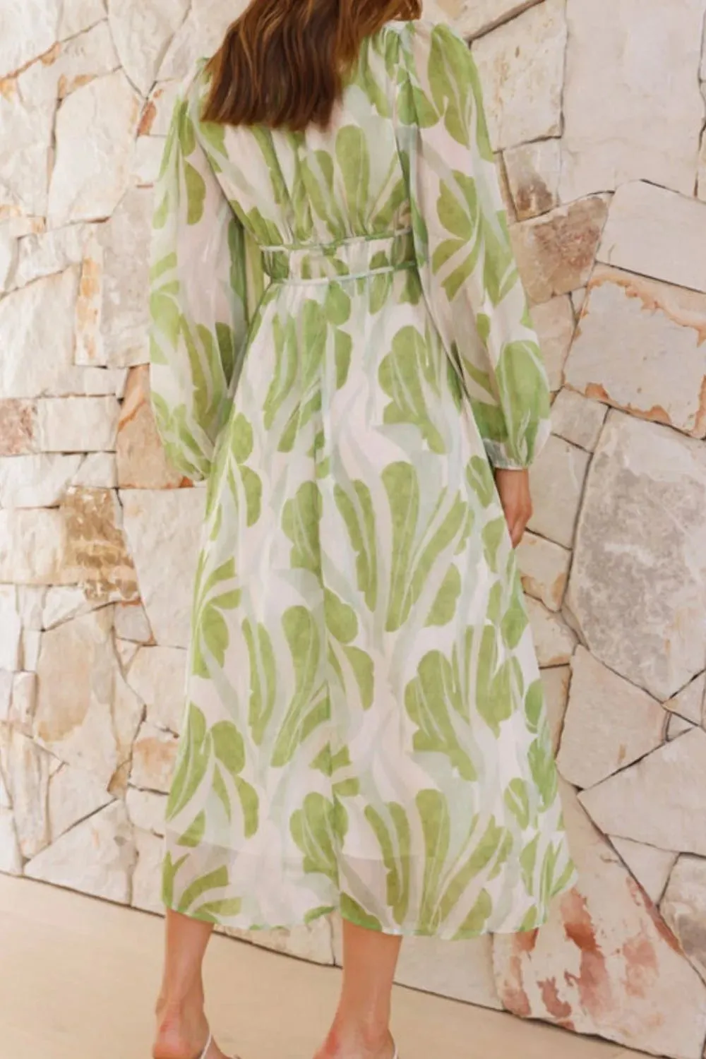 Printed V-Neck Long Sleeve Midi Dress sold by Charming Charlie product image thumbnail 2
