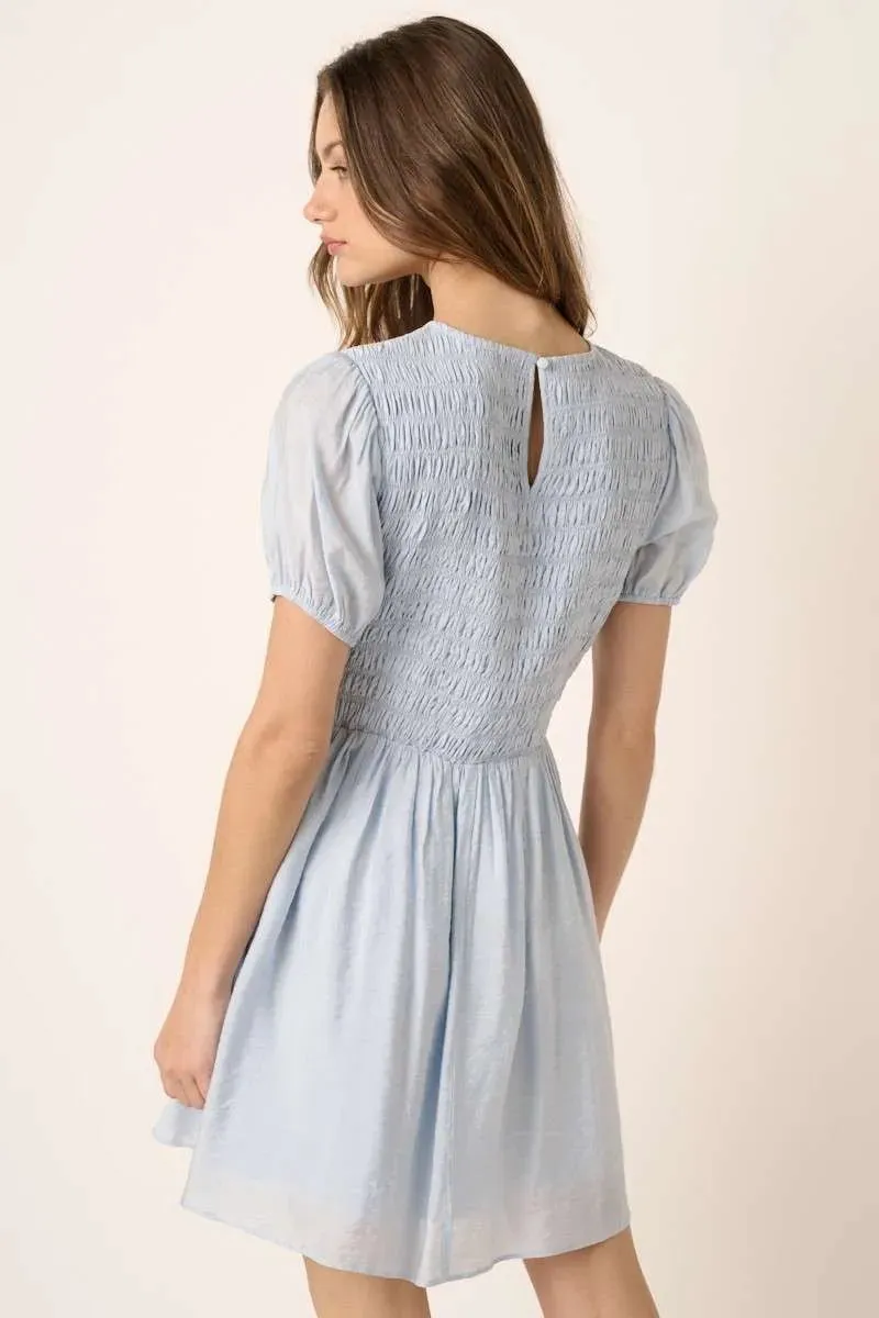 Mittoshop Smocking Detail Puff Sleeve Mini Dress sold by Charming Charlie product image thumbnail 4
