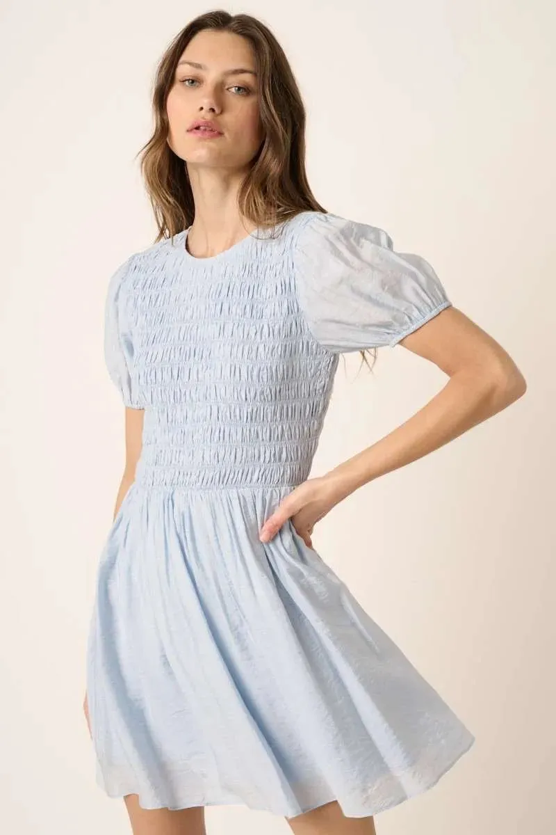 Mittoshop Smocking Detail Puff Sleeve Mini Dress sold by Charming Charlie product image thumbnail 2
