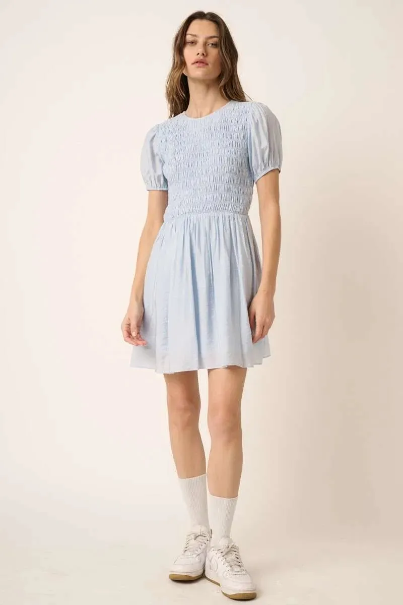 Mittoshop Smocking Detail Puff Sleeve Mini Dress sold by Charming Charlie product image thumbnail 5