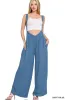 Zenana Woven Tie Back Suspender Jumpsuit sold by Charming Charlie